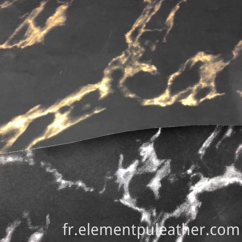 Cuir Pressé Chaud Imprimé Marbre Marble Printed Hot Press Leather